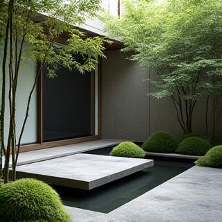 和モダンのプライベートガーデン