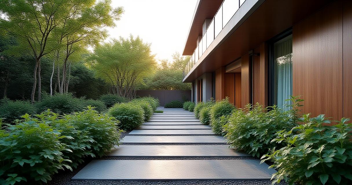 美しい日本庭園のモダンなランドスケープデザイン